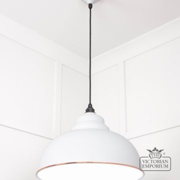Harlow Pendant Light In Flock With White Gloss Interior 49508f 2 L