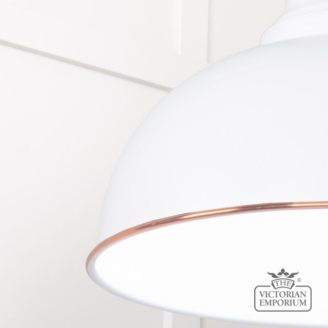 Harlow Pendant Light In Flock With White Gloss Interior 49508f 4 L