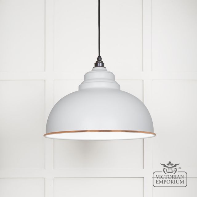 Harlow Pendant Light In Flock With White Gloss Interior 49508f Main L
