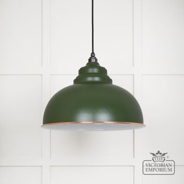 Harlow pendant light in Heath with white gloss interior