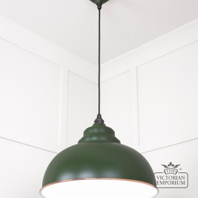 Harlow Pendant Light In Heath With White Gloss Interior 49508h 2 L