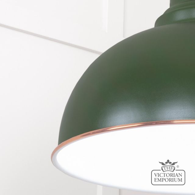 Harlow Pendant Light In Heath With White Gloss Interior 49508h 4 L