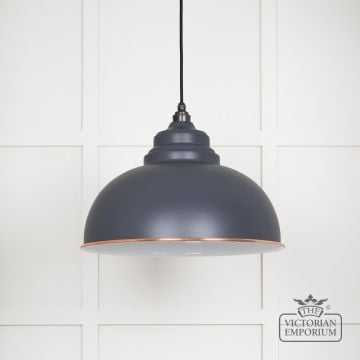 Harlow Pendant In Slate With White Gloss Interior 49508sl 1 L