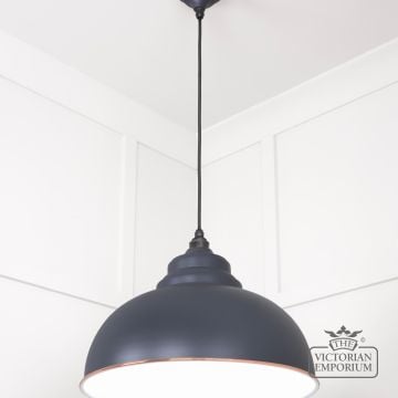 Harlow Pendant In Slate With White Gloss Interior 49508sl 2 L
