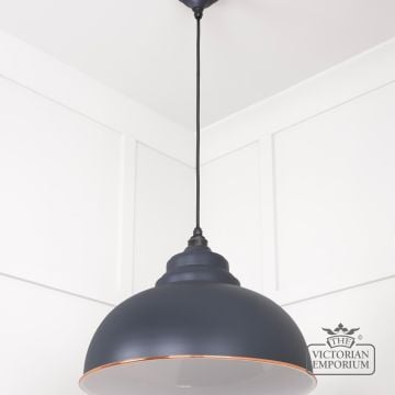 Harlow Pendant In Slate With White Gloss Interior 49508sl 3 L
