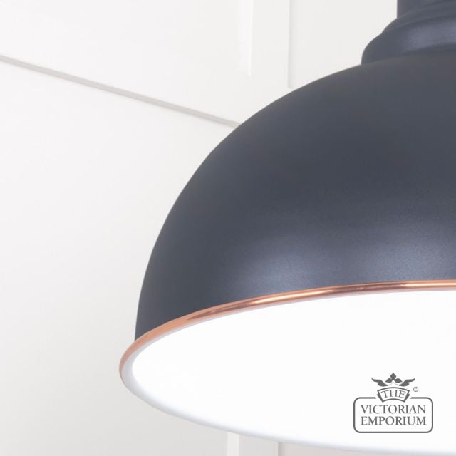 Harlow Pendant In Slate With White Gloss Interior 49508sl 4 L