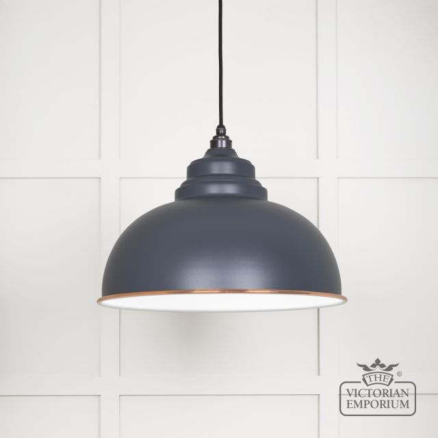 Harlow Pendant In Slate With White Gloss Interior 49508sl Main L