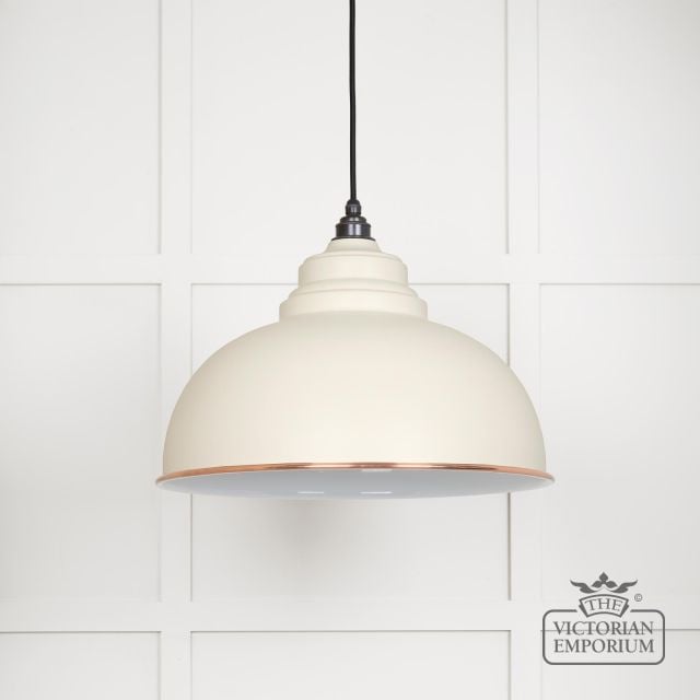 Harlow Pendant Light In Teasel With White Gloss Interior