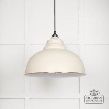 Harlow Pendant Light In Teasel With White Gloss Interior 49508te 1 L
