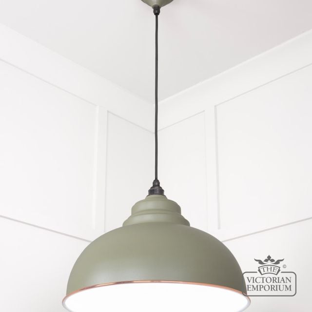 Harlow Pendant Light In Tump With White Gloss Interior 49508tu 2 L