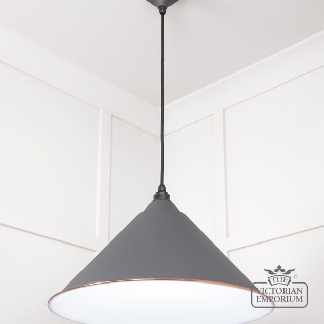 Hockliffe Pendant Light In Bluff And White Gloss Interior 49510bl 2 L