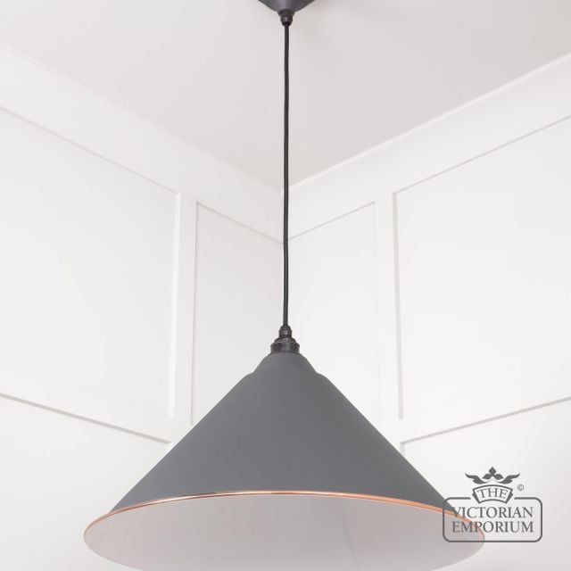 Hockliffe Pendant Light In Bluff And White Gloss Interior 49510bl 3 L