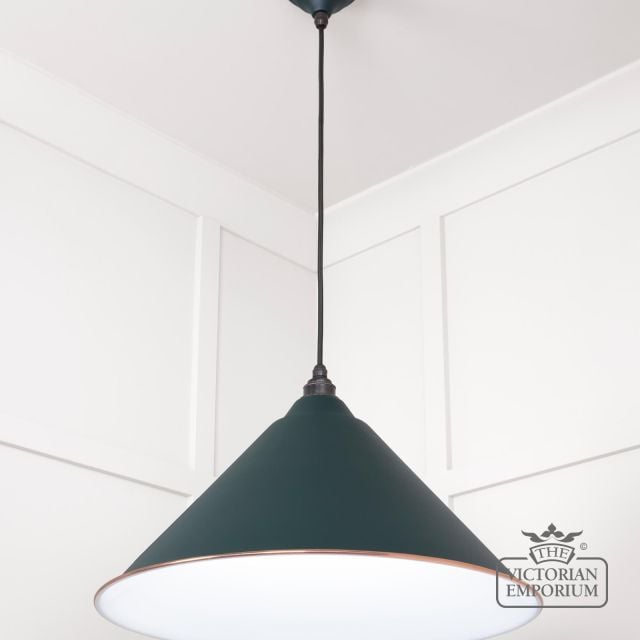 Hockliffe Pendant Light In Dingle And White Gloss Interior 49510di 2 L
