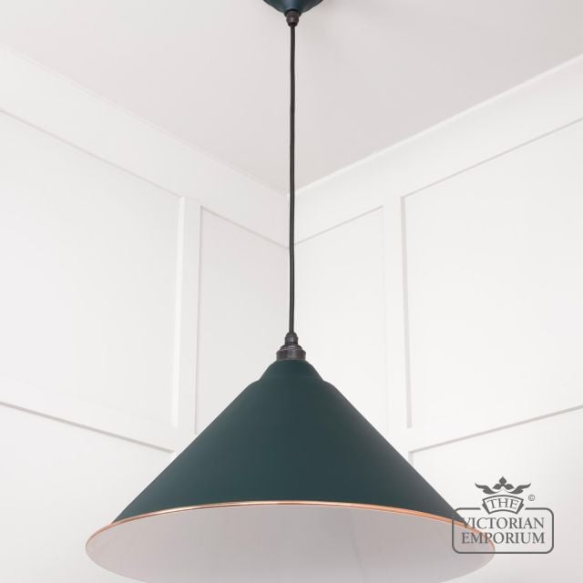 Hockliffe Pendant Light In Dingle And White Gloss Interior 49510di 3 L