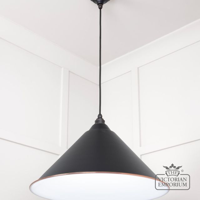 Hockliffe Pendant Light In Black And White Gloss Interior 49510eb 2 L