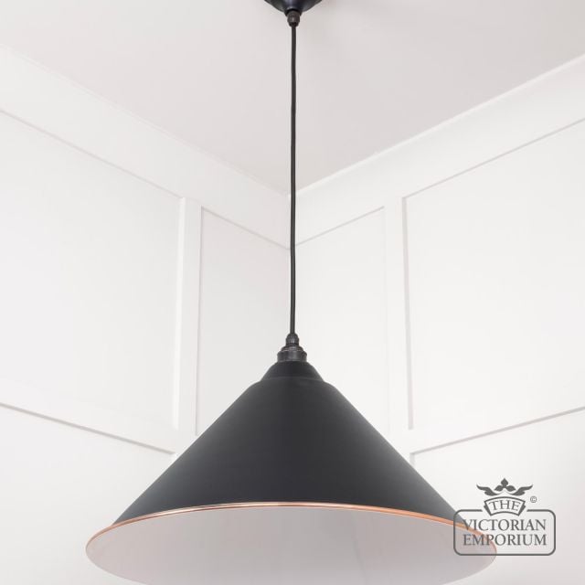 Hockliffe Pendant Light In Black And White Gloss Interior 49510eb 3 L