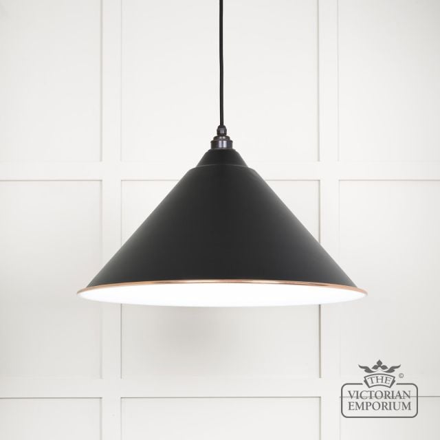 Hockliffe Pendant Light In Black And White Gloss Interior 49510eb Main L