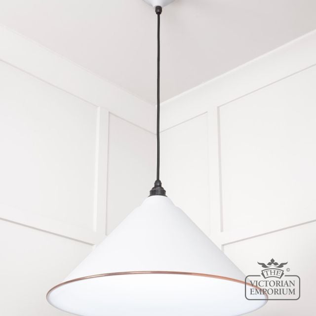 Hockliffe Pendant Light In Flock And White Gloss Interior 49510f 2 L