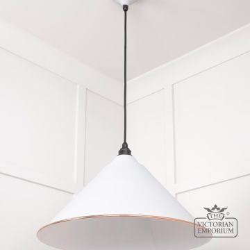 Hockliffe Pendant Light In Flock And White Gloss Interior 49510f 3 L