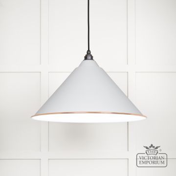 Hockliffe Pendant Light In Flock And White Gloss Interior 49510f Main L