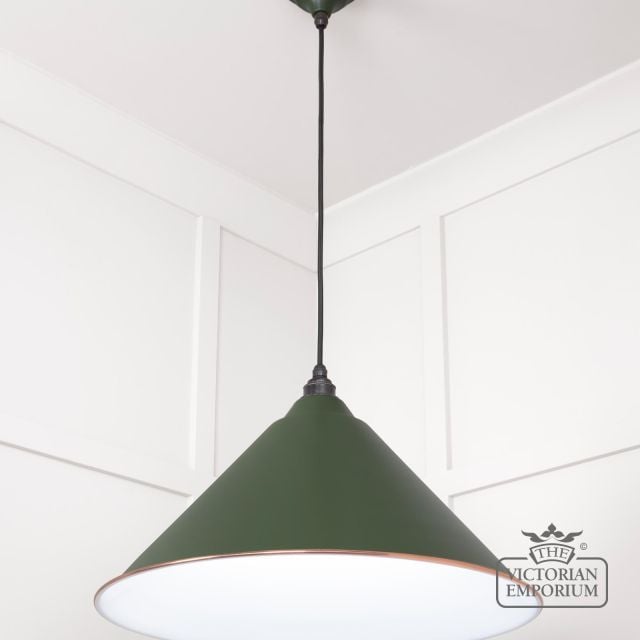 Hockliffe Pendant Light In Heath And White Gloss Interior 49510h 2 L