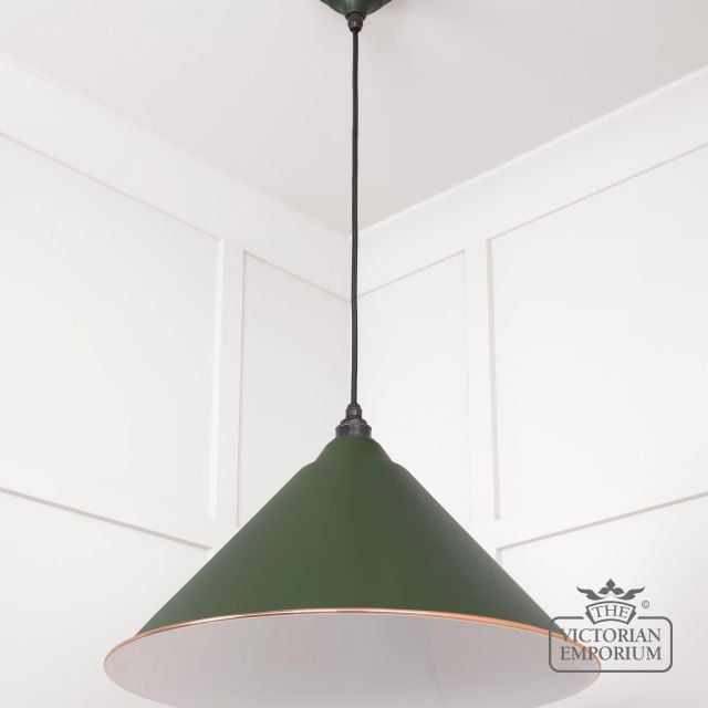 Hockliffe Pendant Light In Heath And White Gloss Interior 49510h 3 L