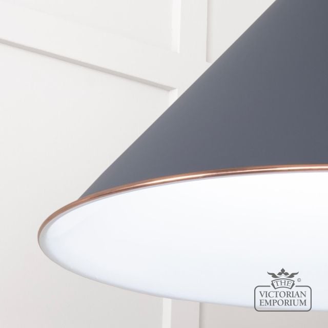 Hockliffe Pendant Light In Slate And White Gloss Interior 49510sl 4 L