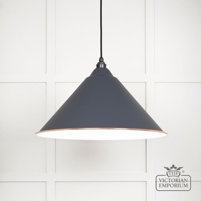 Hockliffe Pendant Light In Slate And White Gloss Interior 49510sl Main L