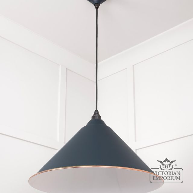 Hockliffe Pendant Light In Soot And White Gloss Interior 49510so 3 L