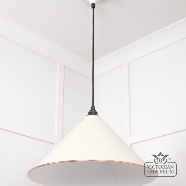 Hockliffe Pendant Light In Teasel And White Gloss Interior 49510te 3 L
