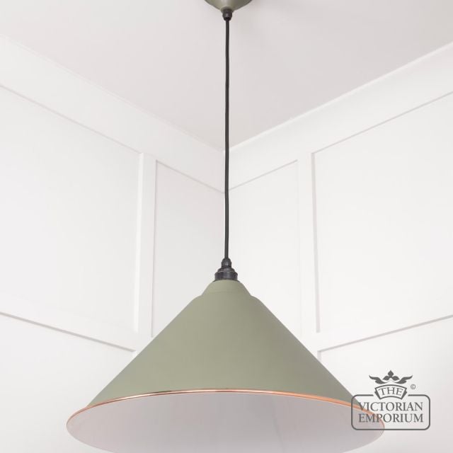 Hockliffe Pendant Light In Tump And White Gloss Interior 49510tu 3 L