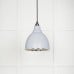 Brindle pendant light in Birch with hammered nickel interior 49511bi 1 l