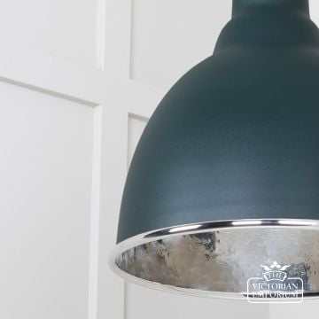 Brindle Pendant Light In Dingle With Hammered Nickel Interior 49511di 4 L