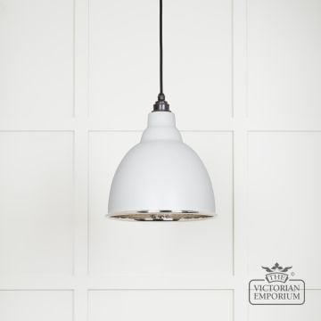 Brindle Pendant Light In Flock With Hammered Nickel Interior 49511f 1 L