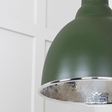 Brindle Pendant Light In Heath With Hammered Nickel Interior 49511h 4 L