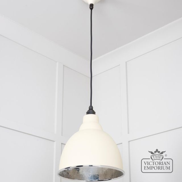 Brindle Pendant Light In Teasel With Hammered Nickel Interior 49511te 2 L