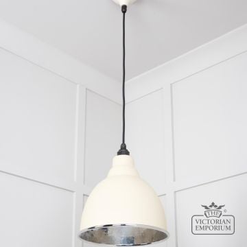 Brindle Pendant Light In Teasel With Hammered Nickel Interior 49511te 2 L