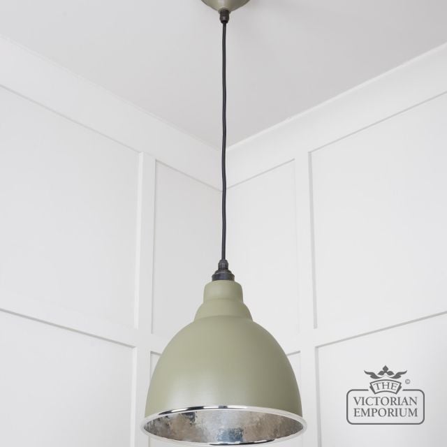 Brindle Pendant Light In Tump With Hammered Nickel Interior 49511tu 2 L