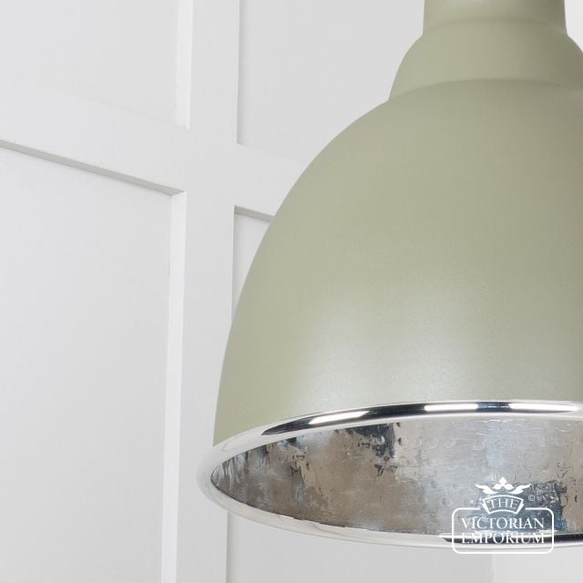 Brindle Pendant Light In Tump With Hammered Nickel Interior 49511tu 4 L