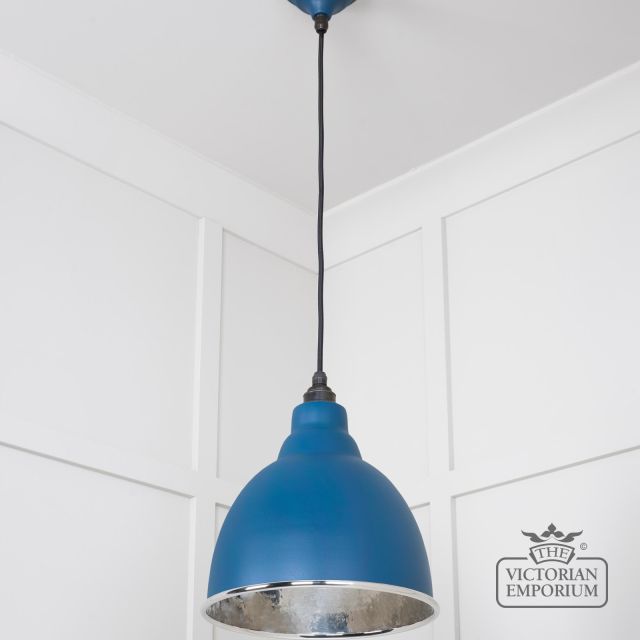 Brindle Pendant Light In Upstream With Hammered Nickel Interior 49511u 2 L
