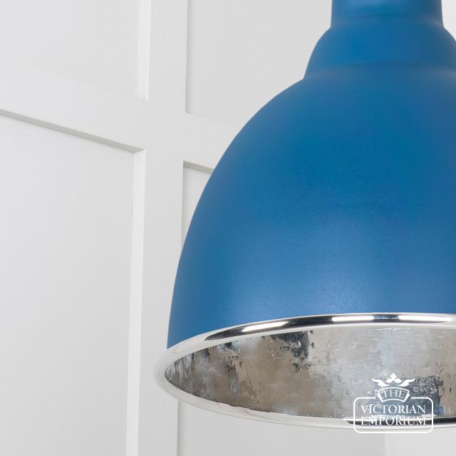 Brindle Pendant Light In Upstream With Hammered Nickel Interior 49511u 4 L