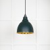 Brindle pendant light in Dingle with hammered brass interior 49517di 1 l