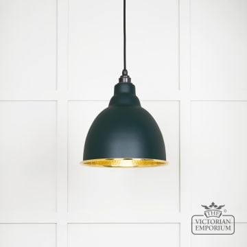 Brindle Pendant Light In Dingle With Hammered Brass Interior 49517di Main L