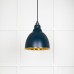 Brindle pendant light in Dusk with hammered brass interior 49517du 1 l