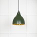 Brindle pendant light in Heath with hammered brass interior 49517h 1 l