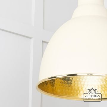 Brindle Pendant Light In Teasel With Hammered Brass Interior 49517te 4 L