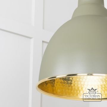 Brindle Pendant Light In Tump With Hammered Brass Interior 49517tu 4 L