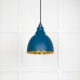 Brindle pendant light in Upstream with hammered brass interior 49517u 1 l