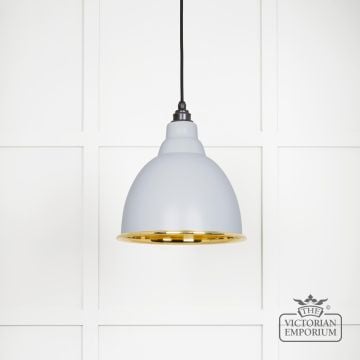 Brindle Pendant Light In Smooth Brass And Birch Finish 49518bi 1 L