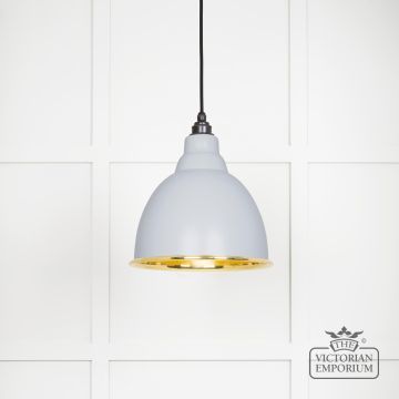 Brindle Pendant Light In Smooth Brass And Birch Finish 49518bi Main L